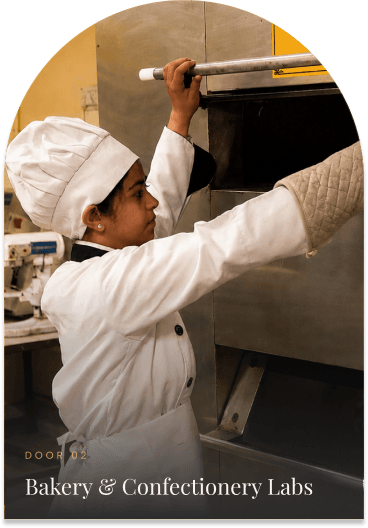 Student working in bakery and confectionery lab
